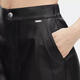 COACH Women's Skirt Slim Fit Leather High Waist Commuting Work Skirt Simple Black One Size | S