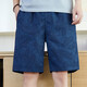 
Summer pure cotton trendy beach pants mid-pants at home thin loose printed casual shorts men's five-point pants dark blue 9215 3XL