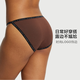 维多利亚的秘密（Victoria's Secret）舒适LOGO字母包边低腰比基尼三角裤内裤女 86Q4复古红 S