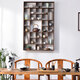 
YWZR Bo Ancient Shelf Solid Wood Chinese Wall-mounted Wall Solid Wood Duobao Pavilion Tea Cup Shelf Teapot Tea Set Storage Wall Heavy-burning Special-shaped 4839 grid Large size