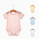 Kordear (Cordear) baby summer clothes for boys and girls, triangle harem clothes for newborns, thin short-sleeved fart-covering clothes, crawling clothes, light pink 80cm (size is too small, take one size larger)