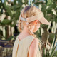 
Lemonkid children's cool fiber woven straw hat for boys and girls breathable sun protection sun hat casual simple adjustable hat wing fairy tale powder hat 50-56cm