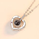 Djin projection silver necklace for women 100 languages ​​customized pendant clavicle chain wife Valentine's Day birthday gift for girlfriend D698 projection color picture version (module + color picture)
