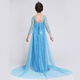 Yiai Elsa Princess Dress Autumn and Winter Frozen Girls Dress Elsa Skirt Floor-length Skirt New Year Clothes Performance Costume Blue Sequin Skirt Short 120 (recommended height 110-120cm)