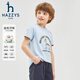 HAZZYS brand children's clothing boys' short-sleeved crew-neck shirt summer new style comfortable elastic casual simple short-sleeved crew-neck shirt original white 165cm