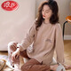 
LangSha (LangSha) Spring and Autumn Soft and Comfortable Women's Pajamas Long Sleeve Trousers Cotton Can be worn on the outside round neck casual home clothing set XB9922 M Women