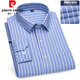 Pier Cardin Herren-Langarm-Hemd mittleren Alters dünn lässiger formeller Verschlüsselung kurzärmelig gestreiftes Plaid-Basis-Hemd Daddy's Outfit Herbst 6627 38