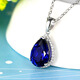 Flying Goose Sapphire Pendant 925 Silver Plated 18K Gold Tanzanite Color Gem Drop Shape Color Gemstone Necklace for Women Picture Color Pendant with 45cm Silver Chain