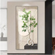 Whale Patty Nordic Porch Decorative Painting Green Plants Corridor Aisle Hanging Painting Cream Style Living Room Entrance Door Vertical Mural Crystal Porcelain Painting 844-6 50*100 Gold Frame/Crystal Porcelain Painting