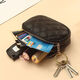 Jiemo 2024 Nuevo bolso de doble capa Bags Bold de cuero genuino Mini billetera Bolsa Moned Moned Modetera Modelo negro-Material impermeable anti-Magnético Anti-theft Material impermeable