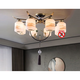 HAOYUNMA Zhongshan lighting flagship Zhongshan Foshan Chinese chandelier living room lamp hall Chinese Phoenix Zen villa lighting restaurant iron art 8-head ceiling diameter 82*height 38cm-three