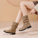 Daphne flache Stiefel Frauen Fall Single Stiefel Dicke Sohle Martin Stiefel faltig westliche Denim Stapel Stiefel Frauen Khaki 36