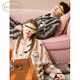 Gukoo Pajamas Couple Winter Snoopy Joint New Jade Fox Velvet Warm Men's Home Clothing Set D Wood Color Suit XS