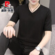 
Pier Cardin autumn and winter short-sleeved sweater for men v-neck T-shirt half-sleeved knitted base shirt for men slim fit inner solid color sweater thread Q9903 brown (round collar) 180/XXL