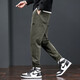 Charluoel Casual Hosen Herren Frühlings- und Herbststil Hosen Herren Krawatten Harem Hosen Sporthosen Herren Neun-Punkte-Tide Long Hosen 689 Military Green L (110-125jin [Jin gleich 0,5 kg]))