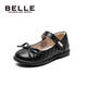 Belle Children's Shoes Girls Black Leather Shoes Spring and Autumn Soft Soled Children's Student Shoes Middle-aged Children's Performance Shoes Black 33
