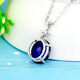 Fei Goose Sapphire Pendant 925 Silver Plated 18K Gold Necklace Colored Gemstone Crystal Tanzanite Color Women's Picture Color Pendant with 40cm Silver Chain