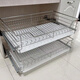 XMSJ304 Pull Basket Edelstahl fester Dämpfungspuffer Schrank Klangkorb Schale Schüssel Rack Doppelschicht Schüssel Schale Küche Schüsselkorb 1 Runde Stahl 720 Schrankkörper leer 665-695