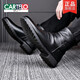 Cartelo Leder Martin Boots Herren Frühling atmungsablöschbar Chelsea Stiefel hohe Top Lederschuhe Britische Business Stiefel mit mittlerer Top Herren Lederstiefel Schwarz 39