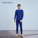 Schiesser couple models for men and women combed cotton soft thin velvet brushed long-sleeved trousers autumn clothes and autumn trousers set E5/22057W men's 22057W sapphire blue 7800L