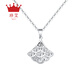 Zhenai PT999 pure platinum women's super sparkling diamond skirt pendant, gift, exquisite and smart PT999 platinum pendant 2.32 grams (single pendant)