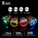 Blue wave 22mm metal button switch customized 2NO2NC optional ring luminous waterproof gold-plated feet stainless steel can be made into three colors of light self-locking - ring red light 9-24V