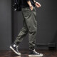 CHARLUOEL casual pants men's 2025 spring and autumn trendy brand loose pants men's work clothes harem pants nine-point men's pants tying feet trousers 998 black XL