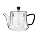 Heisou high borosilicate heat-resistant glass teapot household filter green handle teapot tea set thickened floral teapot 490ml Qingxin teapot 490ml + 2 cups