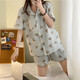 颂玫芬睡衣女夏季新网红风短开衫棉2025年可爱日系s家居服套装 s_854#双短 绿口袋花边 均码 xxl