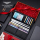 Falamaone Herren Brieftasche Männer Lange Leder -Männer Brieftasche Kuhläden Leder Brieftet Geburtstagsgeschenk für Freund Ehemann Vater Schwarz [Theke Geschenkbox]