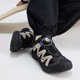 Zapatillas de zapatillas para niños zuoxi boys 2025 nuevo botón de malla funcional transpirable stream rastreando zapatos negros 31