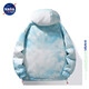 NASA AIME AFFICALEMENT MEN'S MEN'S JENKING Men's Winter Gradient Color Astronaute Duck Down Down Hooded Top Teen Casual Veste 728-Light Gray XL (recommandé 120-130jin [Jin est égal à 0,5 kg]))