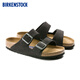 BIRKENSTOCK Birkenstein imported men and women's cowhide suede soft sole Arizona double button sandals grey narrow version 552323 37