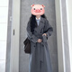 Garnuo Grey Windbreaker Jacke für Frauen mitten in der Länge 2025 Frühjahr und Herbst Neuer koreanischer kleiner Mann High-End British Style Coat Grau L [131-150jin [Jin gleich 0,5 kg]]]