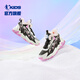 Jordan Girls' Cotton Shoes Big Children's Winter Velvet Sports Shoes Children's Knob Buckle Children's Shoes Black/Moonlight Pink 35