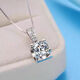 DL 1998 Fat Donglai same style 18K gold pendant single pendant moissanite 18K white gold bull head set with diamond necklace 1 carat AU750 LC/flawless under the mirror x D-E/extremely white x bull head 1 1 carat
