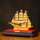 Smooth sailing in Hanking, sailing ship ornaments, velvet gold handicrafts, office desktop, living room, wine cabinet, housewarming and opening gift, XL, length 33, width 18, height 31.5 cm