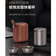 Touchmiss Pure Titanium Qingyue Travel Water Set Portable Double-layer Quick Cup Portable Outdoor Tea Making Camping Cup One Pot Three Cups (Master Cup + Color Tea Cup x2) + Tea Can