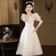 Libaixin champagne couleur robe de soirée pour les femmes 2025 Nouveau niche de luxe léger de gamme haut de gamme en robe de gabarie de gabarit de graduation Couleur de champagne L suggèrent 100-110jin [Jin est égal à 0,5 kg]