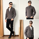 Chunzhu high-neck zipper men's cardigan autumn and winter new pure wool sweater long-sleeved sweater warm and comfortable loose top Gray Camel M (105CM)
