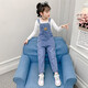 Kinderkleidung Girls Overalls für neue Frühling und Herbst Koreanische Version von Mid-Large Children's Suit Denim Overalls zweiteiliger Set 10-13 Jahre altes Modehemdstil Größe 140 Größe Empfohlene Höhe von 135 cm