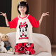 Manido Summer Children's Kulomi Pajamas Thin Cartoon Set Little Girl Pure Cotton Short Sleeve Girls Home Cotton M6636 Women [Double Short] 140cm 16 size recommended 135-145cm