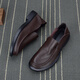 Men's Shoes Men's Business Casual Leather Shoes Soft Sole Soft Leather Breathable Single Layer Shoes Lazy Slip-On Bean Shoes Loafers Black 42 (260mm)