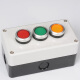 Lighted button switch control box power start stop 1234 holes reset inching 24V220V plastic handheld waterproof box industrial emergency stop switch indicator light box three positions (lighted self-reset button) voltage: 220V