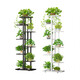 Children's living room flower rack Nordic indoor home balcony floor-standing storage rack Iron art living room simple flower pot multi-layer hanger green ivy black six-layer seven-pot hollow layer plate
