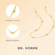 Saturday Fortune (ZLF) yellow 18K gold necklace for women, broken gold, a few taels of gold beads, pendant, holiday gift for girlfriend, 40cm +5cm