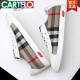 CARTELO autumn breathable leather shoes plaid shoes European station trendy shoes Korean version canvas shoes small size fashion casual shoes men's shoes 11968 black 40