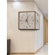 Miaopu LE 2024 Nuevo Light Luxury Double Wall Rechan Sala de estar Reloj Home Modern Simple Atmosférica Solid Wood Reloj Square Gran 9197 Color de nogal Producto alemán 12 pulgadas