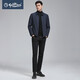 
Jinlilai [machine-washable wool] Spring and summer new jacket for men's lapel warm administrative business casual classic jacket 95L1 Navy Blue XL (180)