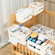 Betty LE Basting Banks Baby Cuna Cabeza Diapers de almacenamiento Bolsa de almacenamiento Box de valla de pañales Caja de almacenamiento Nordic Omega - Descubierto [tres paquetes]